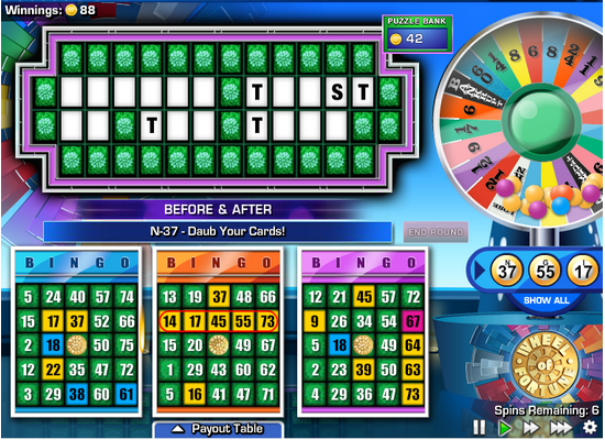 Wheel Of Fortune Bingo Gsn